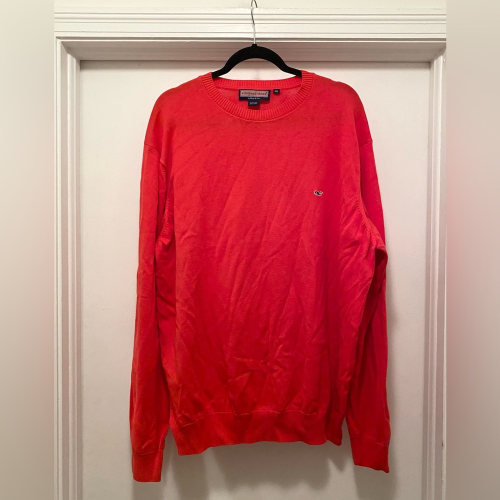 Vineyard Vines Men’s Cotton Crewneck Pullover Sweater Red XXL Preppy Coastal
